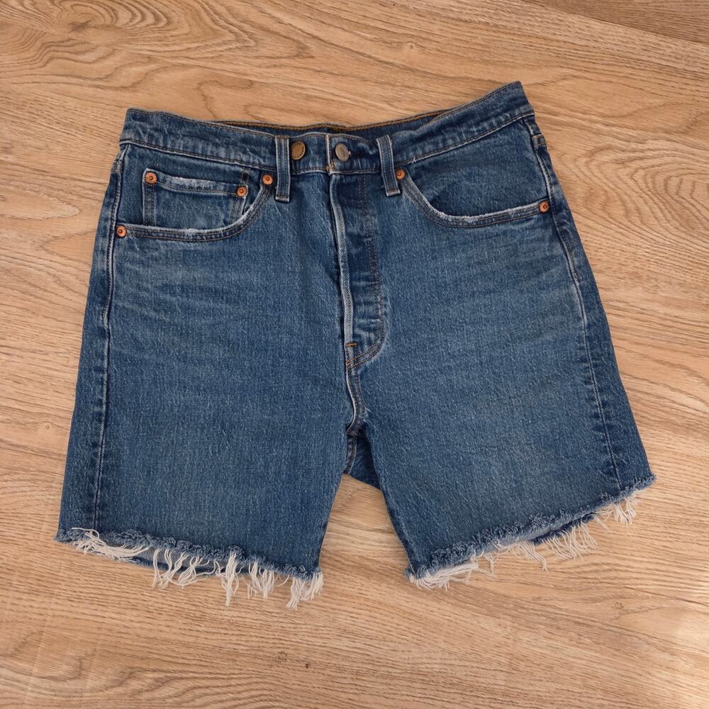 Levi's 501 Button fly Cutoff Jean Shorts Size 30 Raw Hem